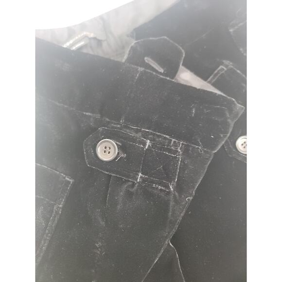 BCBG Max Azria Velour Capri Pants Size 2 Cargo 21" Inseam Black - Picture 3 of 13